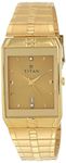 Titan Stainless Steel Karishma Analog Champagne Dial Men's Watch-Nl9151Ym03/Np9151Ym03, Band Color:Gold