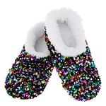 Snoozies Bling Sequins Super Sparkly Womens House Slippers - Ladies Sizes 3-7 (Multicolour, Large)