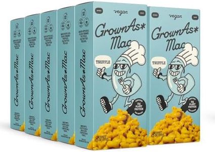 GrownAs Vegan Mac & Cheese, 10 Pack, 25g of Protein per Pack - Real Truffle Flavor, Dairy Free, High Protein Snack, Easy to Prepare, Made with Coconut & Wheat, Vegan, Non-GMO, Delicious Meal or Snack