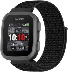 Nylon Band Compatible with Garmin Bounce Kids Watch Bands, Soft Nylon Adjustable Sport Wristband for Garmin Bounce Kids Smartwatch (Black)