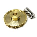 HOMEXO Worm Gear And Worm 0.8M Precision Turbine Worm Gear Set 1:20/30/40/50/60 Teeth Stainless Steel Worm Copper Gear Accessories (Color : Worm 8mm, Size : 30 Teeth-8mm)