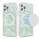 SaharaCase Sparkle Series Case for Apple iPhone 13 Pro 6.1” [Shockproof Bumper] Rugged Protection Anti-Slip Grip Slim Fit Transparent - Clear, Teal, Green