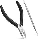 FERYES Straight Blade Toenail Clippers with Toenail Lifter and Fork - Podiatrist Toe Nail Clipper for Thick Toenails - 2 in 1 Ingrown Toenail Tools Kit