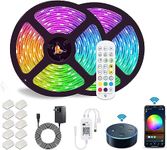 LUXONIC 32.8ft Waterproof LED Light Strips, WiFi LED Lights Work with Alexa and Google Assistant, Super Bright 5050 Color Changing LEDs with App Control, Music Sync Strip Lights for Bedroom, Party