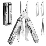 BIBURY Multitool, EDC Mini Pocket Tool, Foldable Pliers with Window Breaker, Seat Belt Cutter and Box Opener, Emergency and Daily Use Gift for Men, Women, Dad, Mom