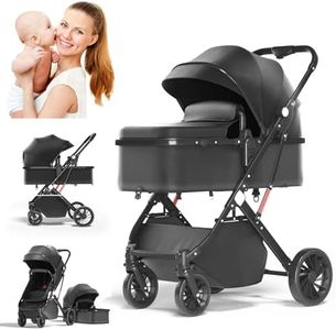 Lightweight Baby Stroller, Compact Toddler Travel Baby Pram for Airplane, Easy One-Hand Fold Newborn Pram, Adjustable Backrest & Canopy, Storage Basket, Self-Standing Gravity Fold