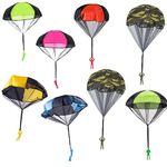 8 Pcs Parachute Toy, Toy Soldiers Parachute, Hand Throwing Army Men Toys, Outdoor Flying Toy for Kids Boys and Girls Gifts Creative Craft Toy for Children and Adults (7 colors)