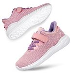 Alibress Kid Sneakers Outdoor Lightweight Breathable Comfy Athletic Running Walking Shoes for Girls Boys Pink 8 Big Kid