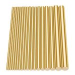 Glarks 18Pcs Brass Solid Round Rod Lathe Bar Stock Assorted for DIY Craft Tool, Diameter 2.5-8mm Length 100mm