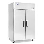 Commercial Refrigerator Freezer,ATOSA MBF8002 Double 2 Door Side by Side Stainless Steel Reach in Commercial Refrigerators Combo for Restaurant,44.5 cu.ft. -10℉—0℉