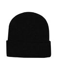 Children's Kids Girls Boys Thermal Lined Plain Black Hat Stretchy Beanie Hat 5 to 10 Yeas Approx Size for Winter Autumn