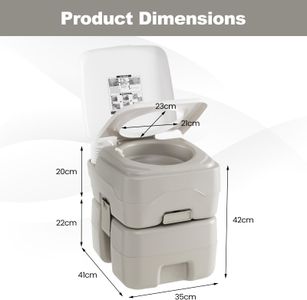 COSTWAY 20L Portable Camping Toilet – Outdoor Travel Commode