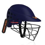 moonwalkr Mind 2.0 Cricket Helmet Head Guard for (58-61) CM Head Size Protective Gear Kids Helmet with 30 air Vents & Endure Impacts up to 160 kmph Batting Helmet & Helmet for Cricket (Medium, Blue)