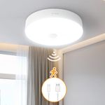aurogeek Motion Sensor Lights Rechargeable LED: Battery Operated Powered Indoor Ceiling Lights with USB,3 Modes 300LM 7000mAh Night Pir Light Wireless Wall Lights for Lighting Stairs Shed Garaget