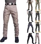 Military Cargo Pants for Men Hiking Fishing Security Stretchy Breathable Lightweight Hot Weather Work Construction Camouflage Flexcamo - Tactical Waterproof Pants Beige XXL