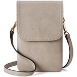 BOSTANTEN Crossbody Bag For Women Leather Small Crossbody Purse Cell Phone Wallet Purses Should Bag Grey