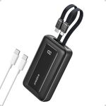 Anker Zolo Power Bank, 10,000mAh 30W Max Fast Portable Charger with Built-in USB-C and MFi Certified Lightning Cables, USB-C&A, Battery Pack for iPhone 16/15 Series, MacBook, Galaxy