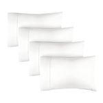 King Size Pillow Cases Set of 4 - Extra Soft Pillowcases - 50cm x 90cm - Breathable & Cooling Pillow Cases 4 Pack - Luxury Pillow Covers - Machine Washable - Pillow Protectors 4 Piece Set (White)