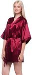 Turquaz Women's Bride Bridesmaids Robe - Satin Kimono Robes for Wedding & Bridal Party Silk Like Lightweight Robes for Women