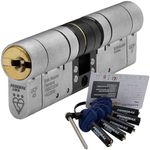 Federal 3 Star Euro Cylinder Door Lock TS007 Diamond Secure Anti-Snap Dual Finish 5 Keys 40/50