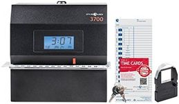 Pyramid™ 3700 Heavy-Duty Time Clock & Document Stamp, Black