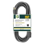 EP 25 Ft Outdoor Extension Cord, 12/3 SJTW Heavy Duty Extension Cable with 3 Prong Grounded Plug, 15 AMP Power Cord for Lawn, Garden, Appliances, Gray