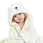Hooded Baby Towel, Baby Bath Towels with Hood,Unique Animal Design Baby Towel with Hood Soft Absorbent Baby Bath Towels, for Newborn Baby Boy and Girl (White)