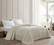 Beatrice Home Fashions Channel Chenille Bedspread, Twin, Ivory