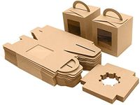 Belle Vous Brown Individual Cupcake Boxes (50 Pack) - Small Single Bakery Boxes for Cake Portions, Slices, Cookies, Muffins & Desserts - Cardboard Treat & Gift Packaging Boxes