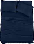 Utopia Bedding Full Bed Sheet Set - 4 Piece Bedding - Soft Brushed Microfiber Fabric - Shrinkage & Fade Resistant - Easy Care (Navy)