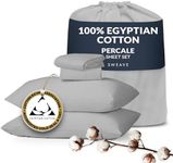 Sweave 100% Egyptian Cotton Percale Sheets Twin XL Size - Genuine Luxurious 400 Thread Count - Naturally Crisp, Breathable, Skin-Friendly & Cooling - Softer After Each Wash - Oeko-TEX Certified Giza