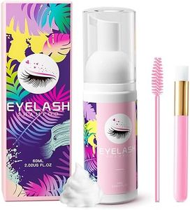 Setgnur Lash Shampoo for Lash Extensions 60ml Eyelash Extension Cleanser Lash Shampoo Cleaning Kit with Shampoo Brush & Mascara Brush-No Irritating Foaming Eyelash Makeup Remover for Home Salon Use