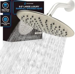 SparkPod 9.5 Inch Large Rain Shower Head - Luxury Rainfall Shower Head - High Pressure Showerhead, Full Body Coverage with Anti-Clog Silicone Nozzles -No Hassle, Easy Install (1/2 NPT, Brushed Nickel)