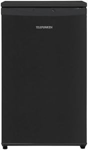 TELEFUNKEN Kühlschrank mit Gefrierfach (nur für Eiswürfel) | Freistehend | 89 Liter Nutzinhalt | Kühlschrank klein mit Gemüsefach | LED-Beleuchtung | Türanschlag wechselbar | CF-33-101-DI2 dark inox