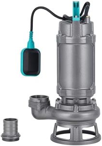 GarveeTech 110V 1HP 7662GPH Cast Iron Sewage/Effluent Pump with Ajustable Automatic Float Switch, Sump Pump Submersible for Basement Septic Residential-Sewage