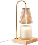 Mikasa Amber Glass Shade Electric Candle Warmer Lamp for Scented Candles, Dimmable Wax Warmer, 5.9x5.9x13.8 Inch