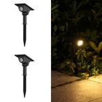 hardoll Abs Solar Spike Light With Multicolor Pathway Lighting For Waterproof Outdoor Garden Decoration (Pack Of 2)