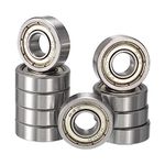 HiPicco R4ZZ Deep Groove Ball Bearings, ID 1/4" x OD 5/8" x Width 9/32" Double Rubber Sealed Ball Bearing Pre-Lubricated Chrome Steel Z2 Lever 10pcs