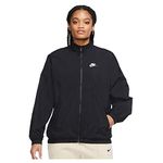 Nike DM6185-010 W NSW ESSNTL WR WVN JKT Jacket Women's BLACK/BLACK/WHITE M