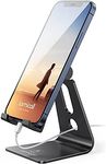 Adjustable Cell Phone Stand - Lamicall Desktop Phone Holder, Aluminum Anti-Slip Mobile Phone Base Dock Desk, Compatible with iPhone, Samsung Galaxy Note, Office Accessories, 4-8" Smartphone - Black