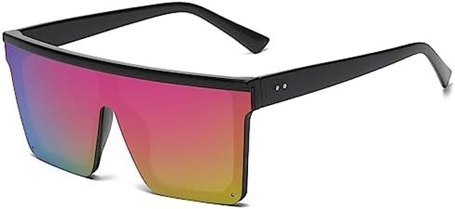 Long Keeper Gafas de Sol Cuadradas para Hombre Mujer Clasicas Vintage Gafas de Sol Grandes Sin Montura Gafas Cuadradas Moda UV400 Protección, 60mm