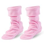 Fadcaer Kids Winter Warm Lined Welly Socks Fleece Welly Socks For Kids Childrens Thermal Winter Fleece Welly Wellington Boot Liners Socks Warm Rain Boot Liners for Boys and Girls (Pink 21cm)