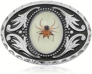 Btilasif Vintage 3D Scorpion Animal Luminous Stone Belt Buckle Western Cowboy Belt Buckles for Men, Spider