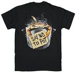 Men's Funny Say No to Pot with Crab T-Shirt (Small) Black