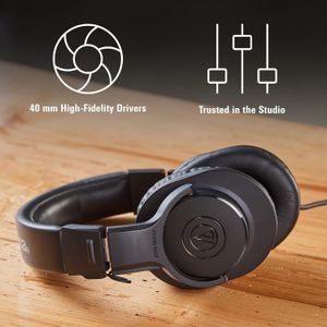 Audio-Technica ATH-M20X Headphones – Black Over-Ear Studio Monitor