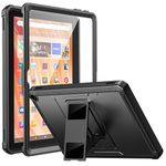 MoKo Case Fits All-New Amazon Fire HD 10 Tablet(13th Generation, 2023 Release) 10.1"- [Heavy Duty] Full Body Rugged Cover Stand Case for Fire Tablet 10 2023 with Built-in Screen Protector, Black