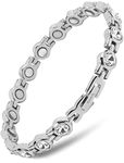 MagnetRX® Women’s Magnetic Bracelet – Elegant Magnetic Crystal Bracelets for Women – Adjustable Bracelet Length with Included Sizing Tool (Silver)