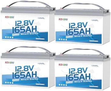 Redodo 4 Pack 12V 165Ah Marine LiFePO4 Battery, for Trolling Motor, RVs | Group 31, Bluetooth, 165A BMS, Low-Temp Protection, 4000+ Deep Cycles, 8448Wh, IP65 Waterproof, for Boat, Kayak, Yacht