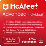 McAfee+ Advanced Individual 2024 | Unlimited Devices | Advanced Identity and Privacy Protection | 1 Year Subscription | Download