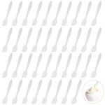 200 Pieces Facial Cream Spatula, Translucent Cosmetic Spatula Makeup Frosted Spatulas Mask Tip Scoops Cosmetic Spatula Scoop for Mixing and Sampling Cosmetics (8.2x1.5cm)